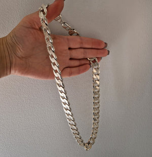 Kraftig pansar halsband i äkta silver - Smyckesbanken